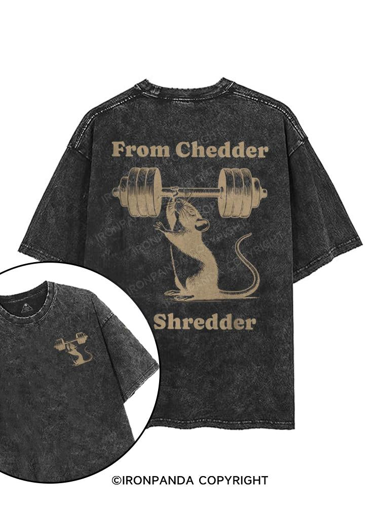 From Chedder To Shredder printed Gym Shirt