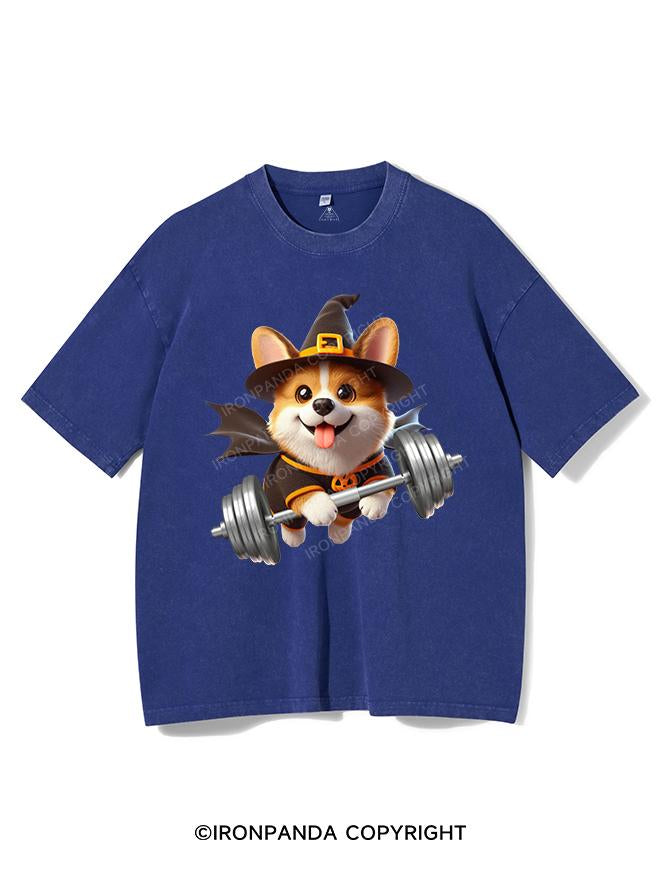 HALLOWEEN CORGI VINTAGE GYM SHIRT