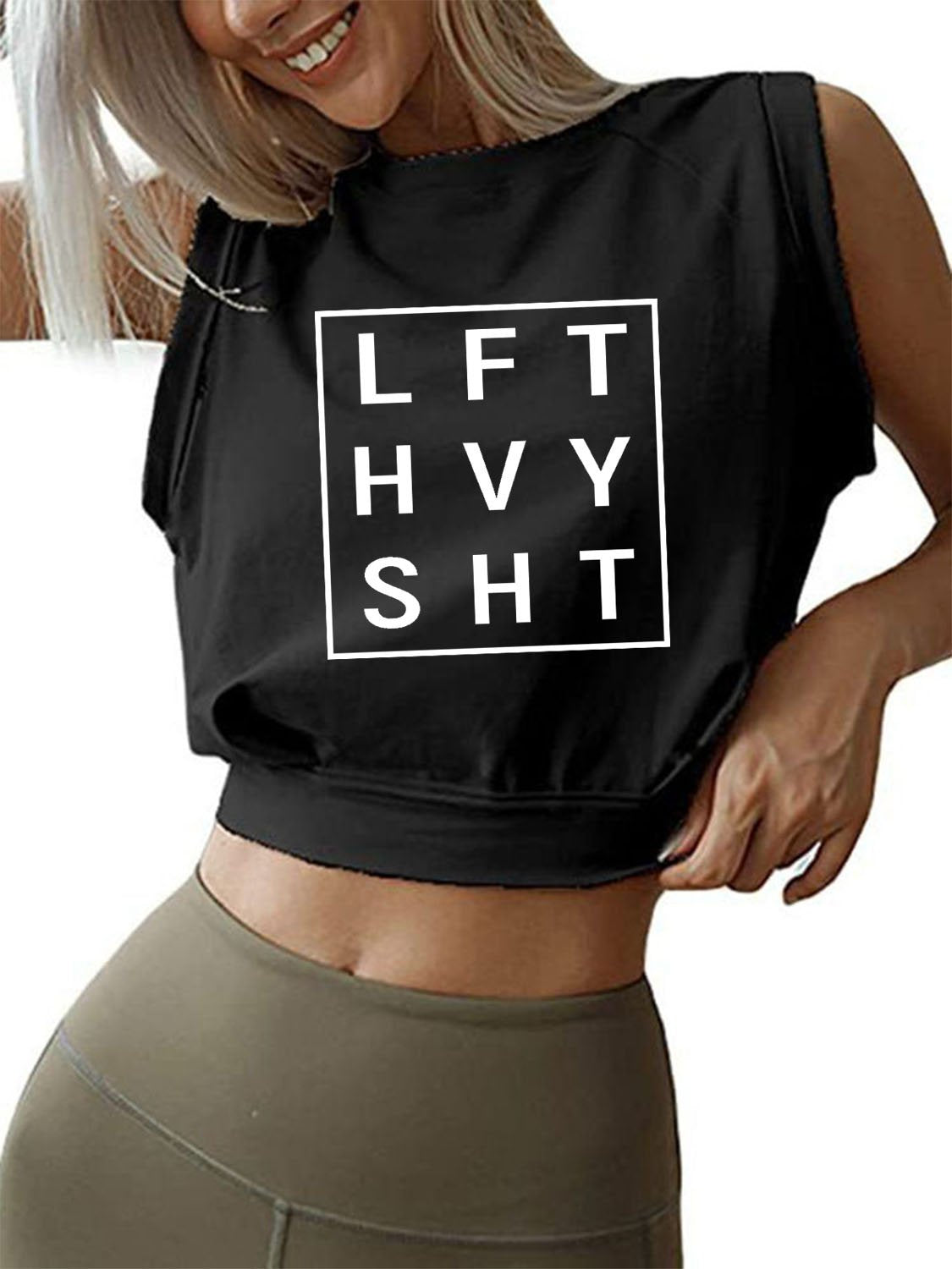 LFT HVY SHT Sleeveless Crop Tops