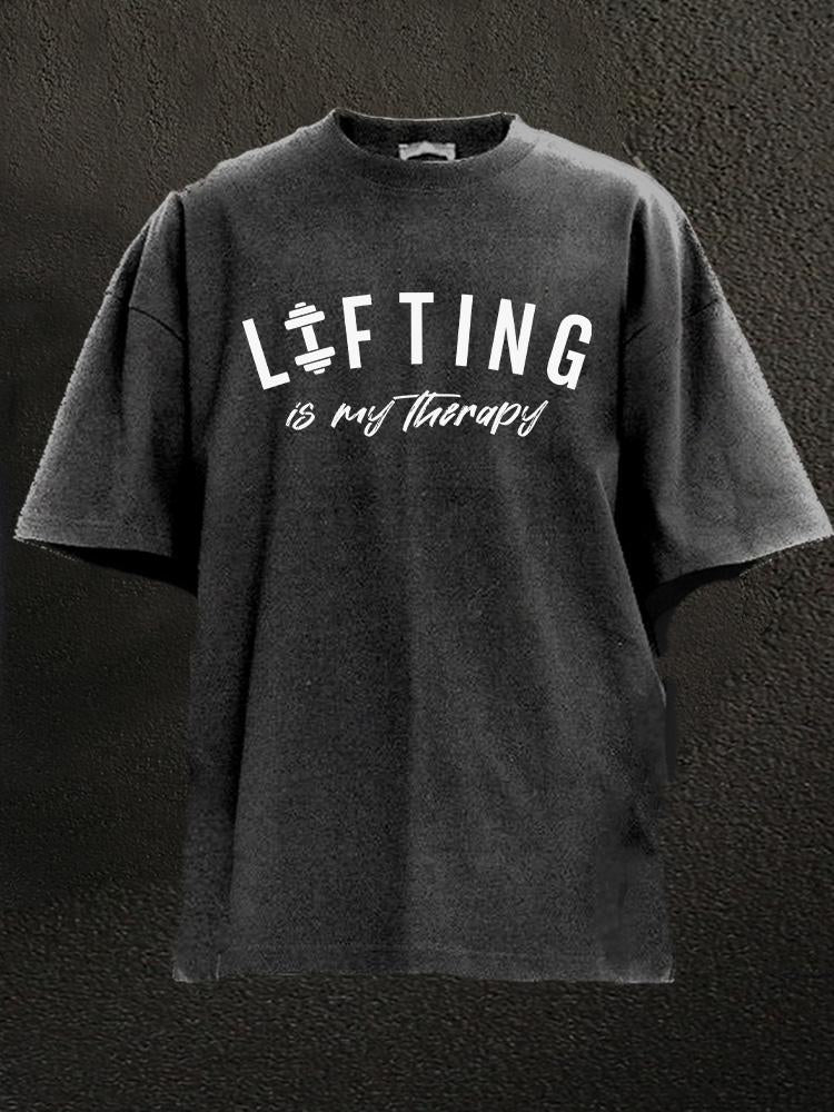 Lifting Is My Therapy Washed Gym Shirt