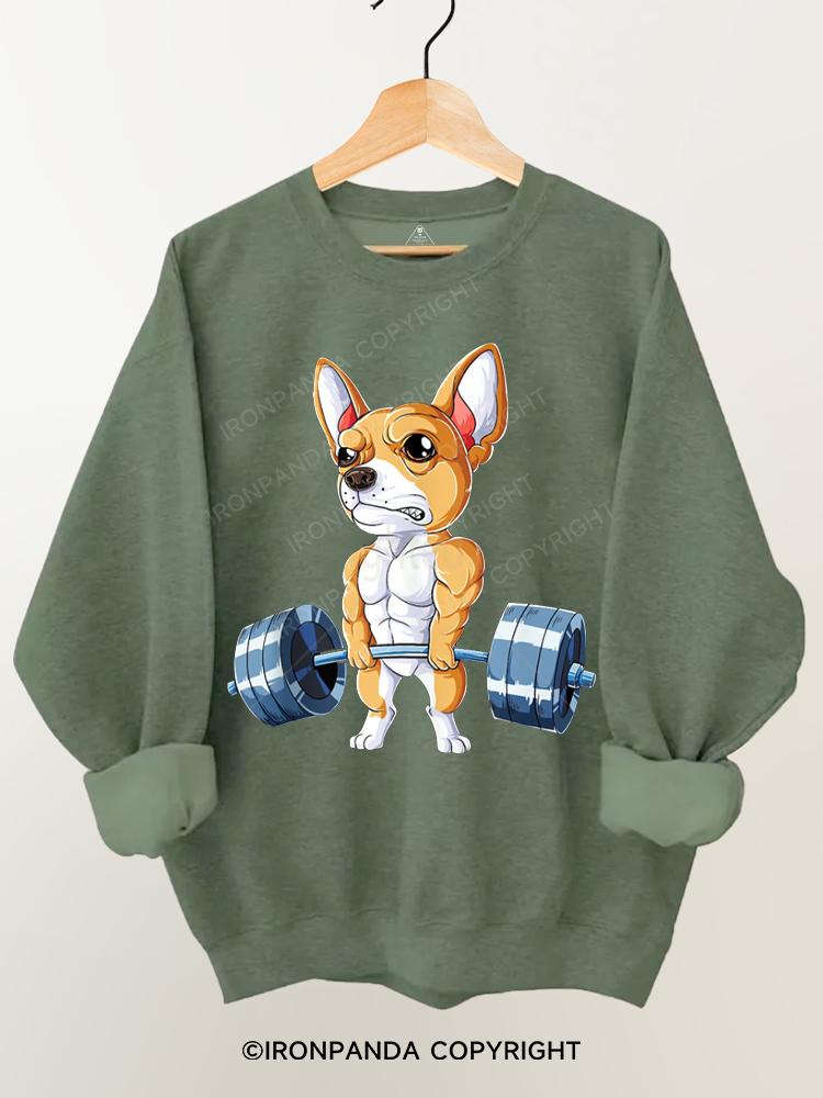 Chihuahua Weightlifting Gym Sweatshirt