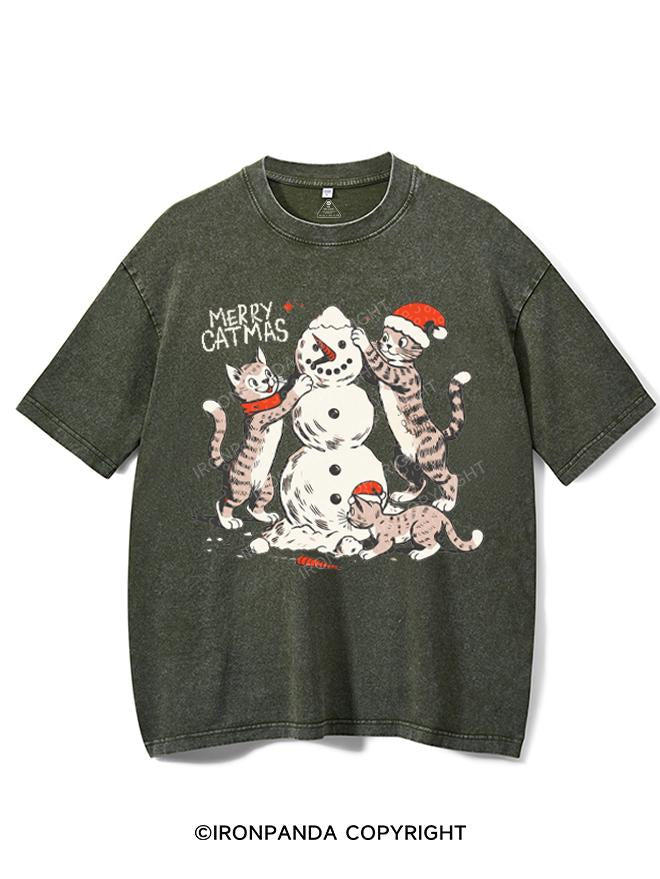 MERRY CATMAS VINTAGE GYM SHIRT