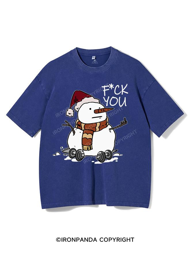 SNOWMAN FUCK YOU VINTAGE GYM SHIRT