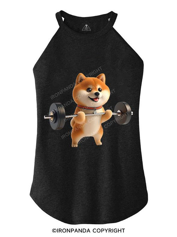 DEADLIFTING SHIBA TRI ROCKER COTTON TANK