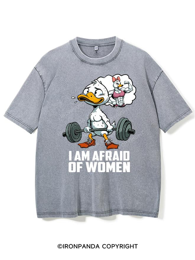 I AM AFRAID OF WOMAN VINTAGE GYM SHIRT