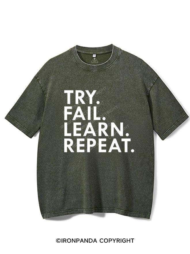 TRY FAIL LEARN REPEAT VINTAGE GYM SHIRT