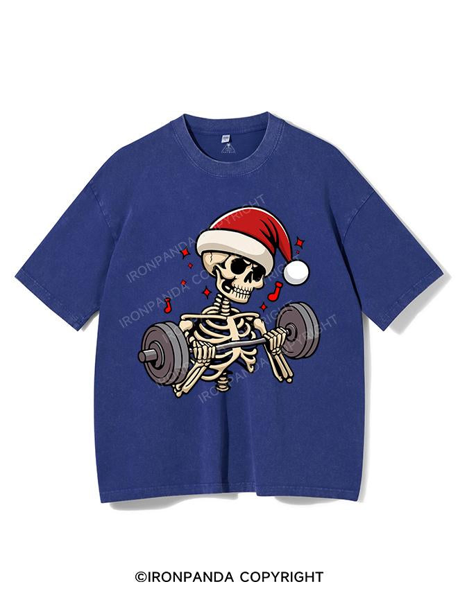 LIFTING CHRISTMAS SKULL VINTAGE GYM SHIRT