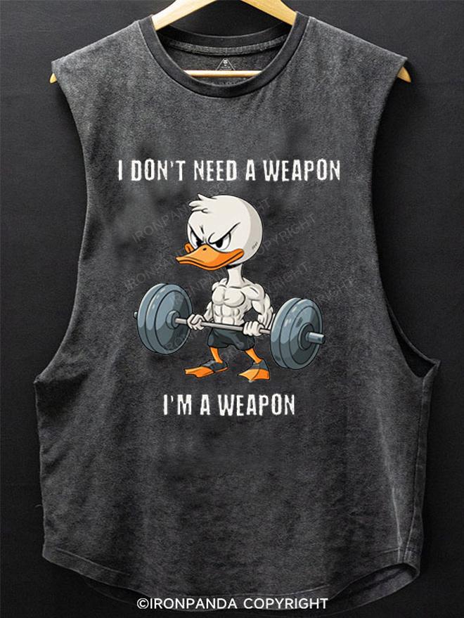 I'M A WEAPON DUCK SCOOP BOTTOM COTTON TANK