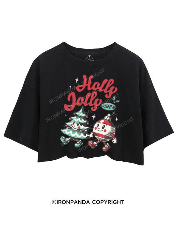 HOLLY JOLLY VIBES CROP TOPS