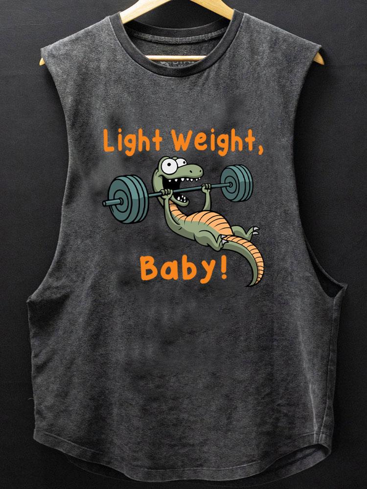 light weight baby dinosaur SCOOP BOTTOM COTTON TANK