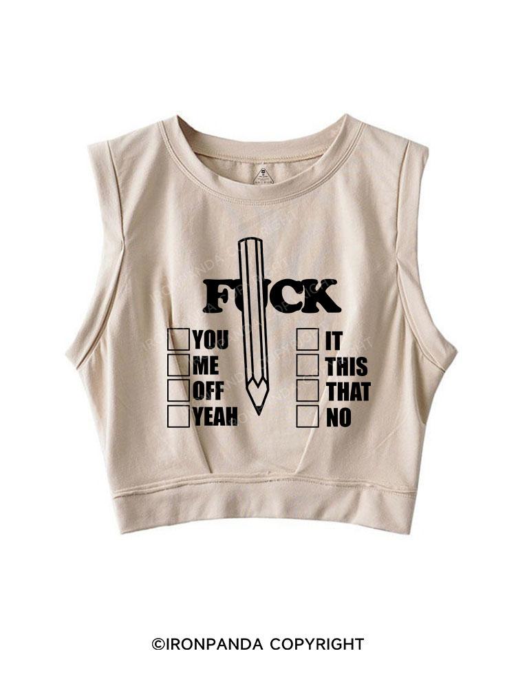 PICK YOUR FUCKING MOOD SLEEVELESS CROP TOPS