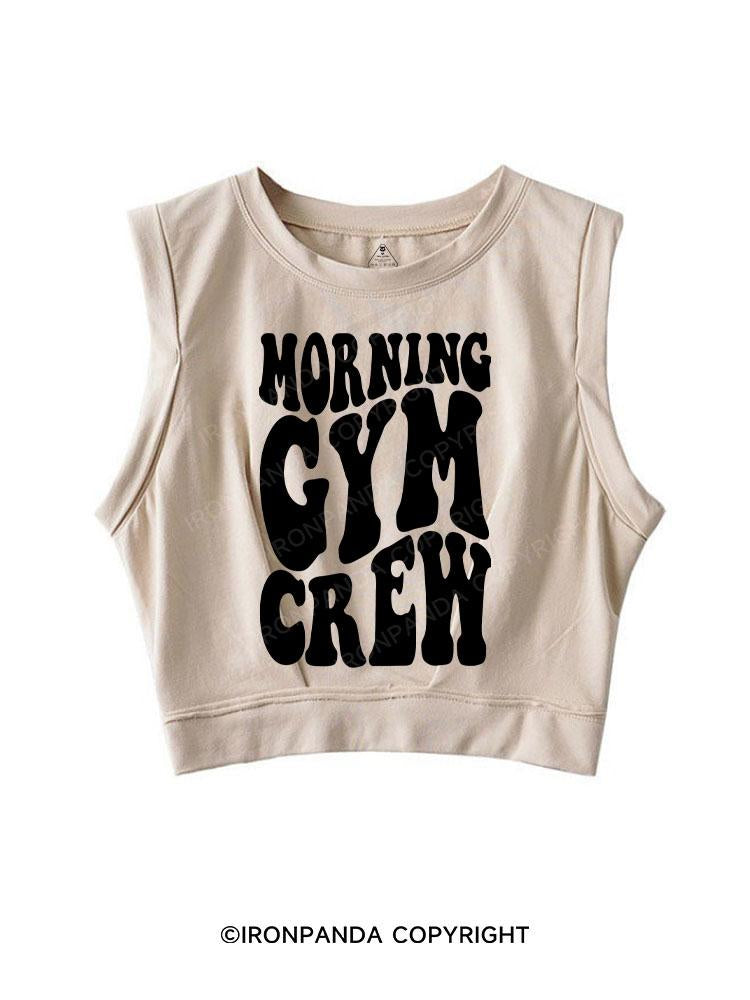 MORNING GYM CREW SLEEVELESS CROP TOPS