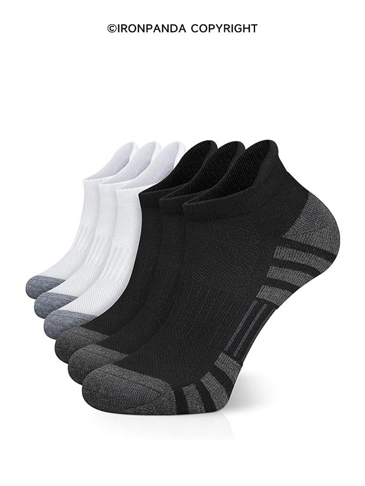 IronPanda Men's Shock Absorbing Breathable Low Top Athletic Socks