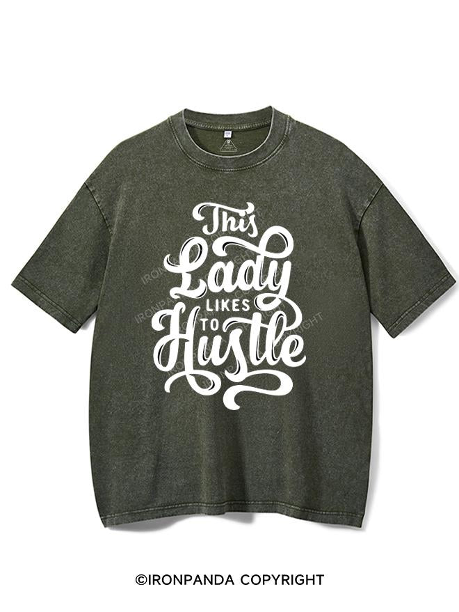 THIS LADY LIKES TO HUSTLE VINTAGE GYM SHIRT