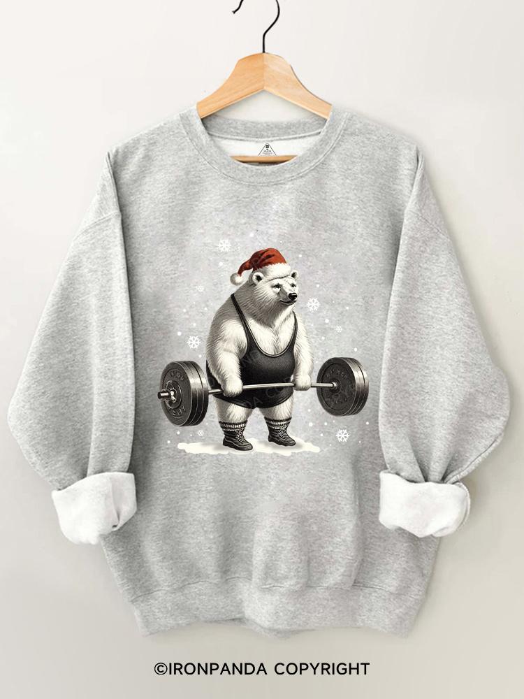 Christmas Bear Fitness Gym Sweatshirt