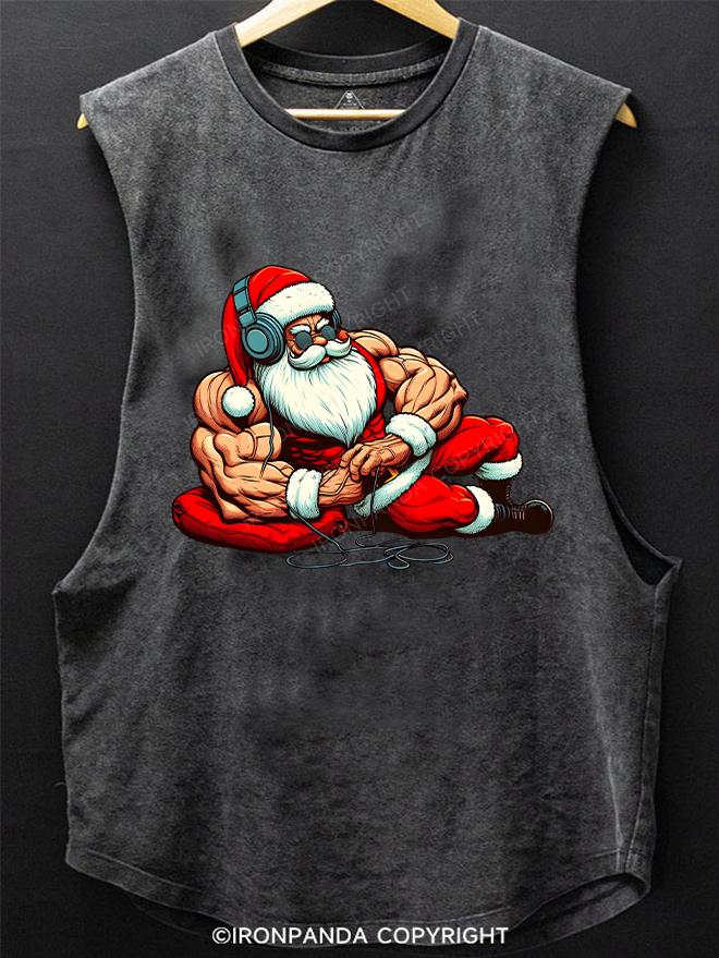 Bodybuilder Santa Claus SCOOP BOTTOM COTTON TANK