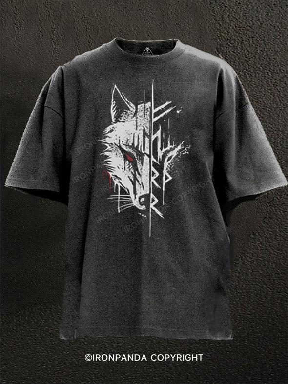 Viking Wolf Washed Gym Shirt