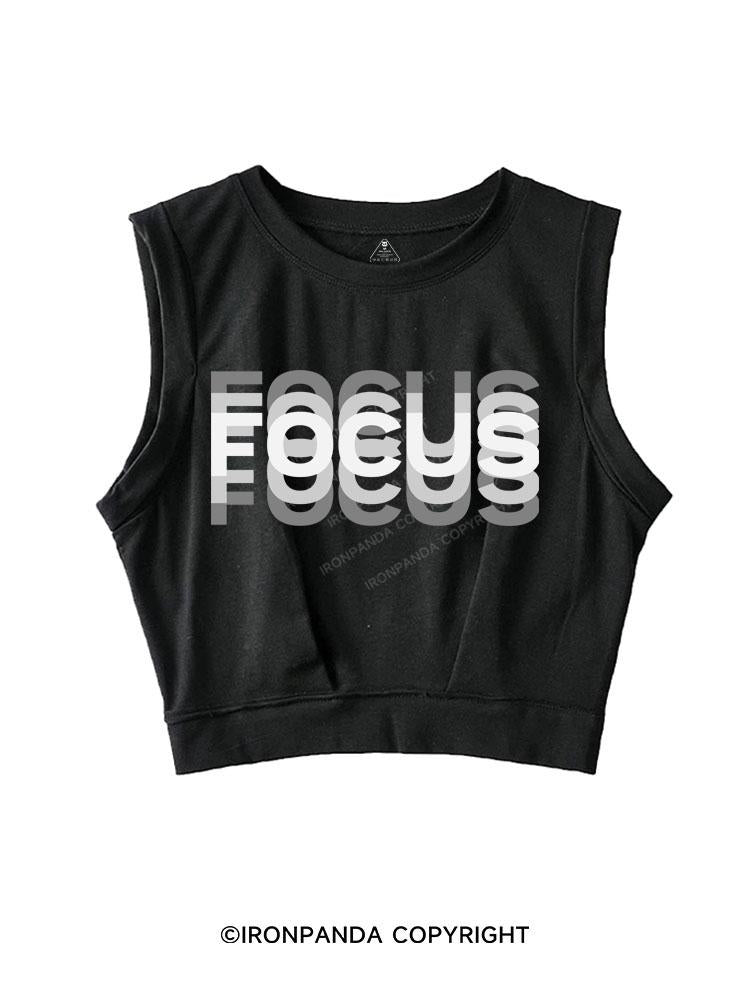 FOCUS SLEEVELESS CROP TOPS