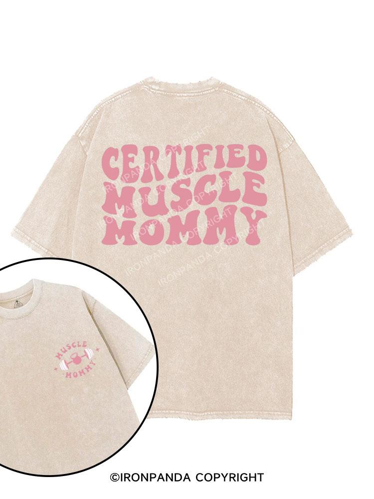 CERTIFIED MUSCLE MOMMY printed Gym Shirt