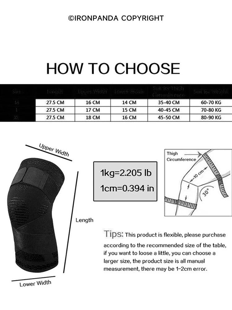 IronPanda Knee Support Compression Knee Pads