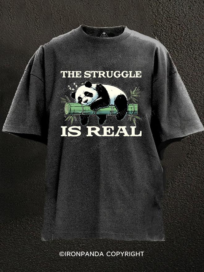 The Struggle Is Real Panda Washed Gym Shirt