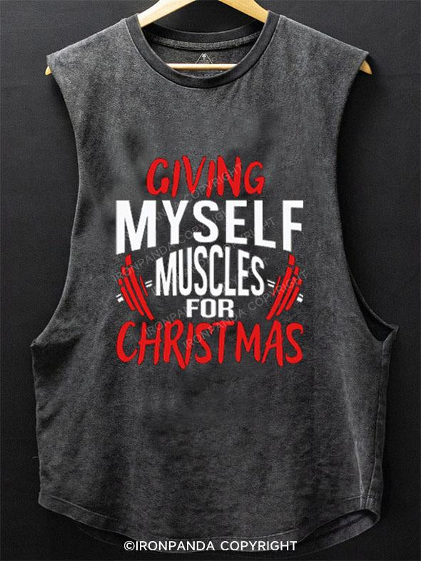 GIVING MYSELF MUSCLES FOR CHRISTMAS SCOOP BOTTOM COTTON TANK