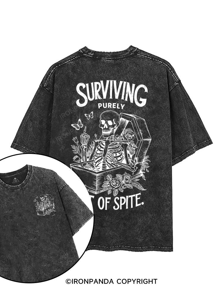 Surviving Purely Out of Spite printed Gym Shirt