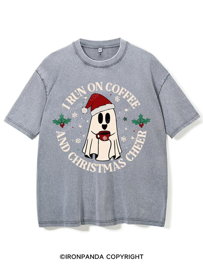 I RUN ON COFFEE AND CHRISTMAS CHEER VINTAGE GYM SHIRT