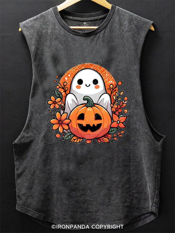 BOO-TIFUL PUMPKIN BLOOM SCOOP BOTTOM COTTON TANK