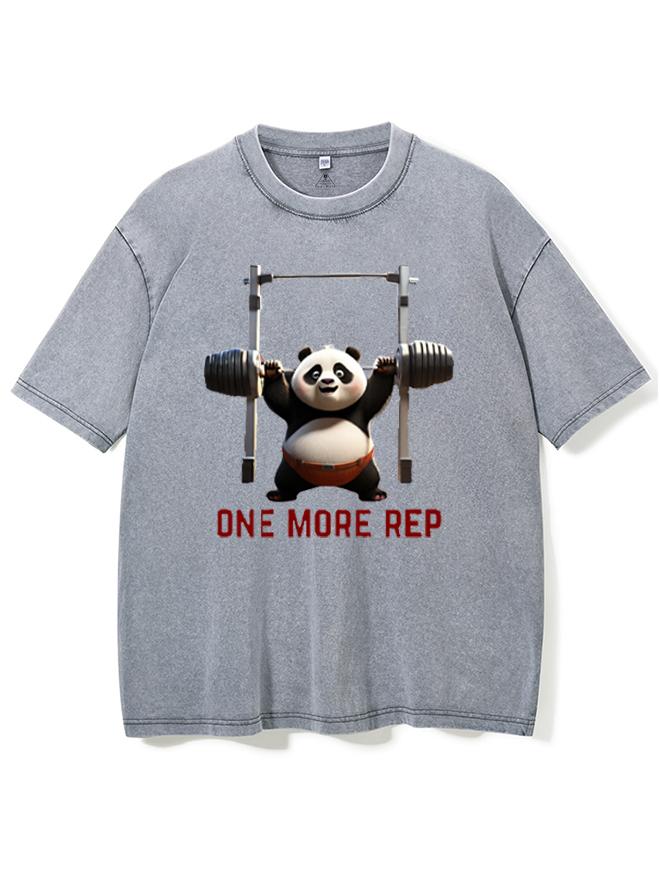 fitness panda doing one more rep Washed Gym Shirt