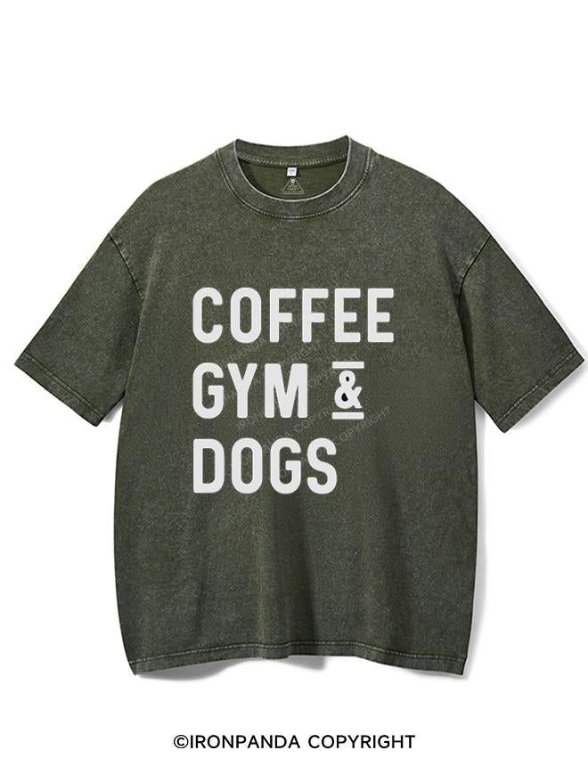 COFFEE GYM & DOGS VINTAGE GYM SHIRT