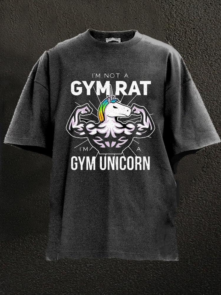 I'm Not GYM RAT I'm GYM Unicorn Washed Gym Shirt