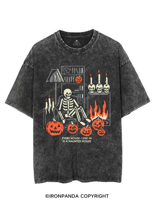 EVERY HOUSE I LIVE IN IS A HAUNTED HOUSE VINTAGE GYM SHIRT