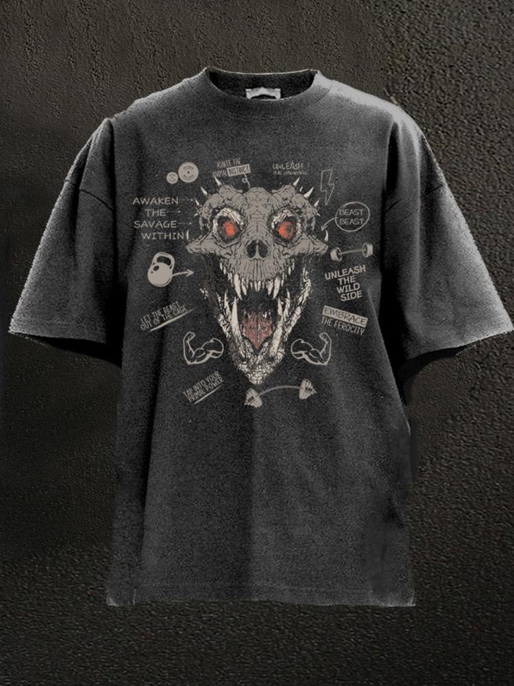 monster saying Washed Gym Shirt