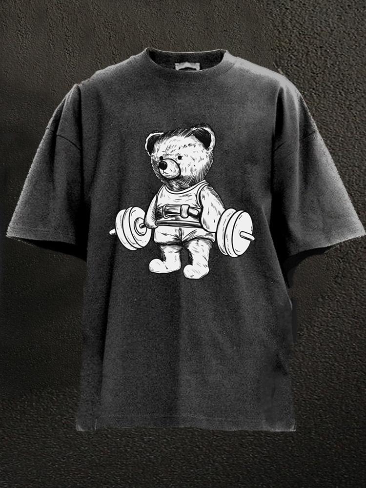 Exercise Bear Washed Gym Shirt