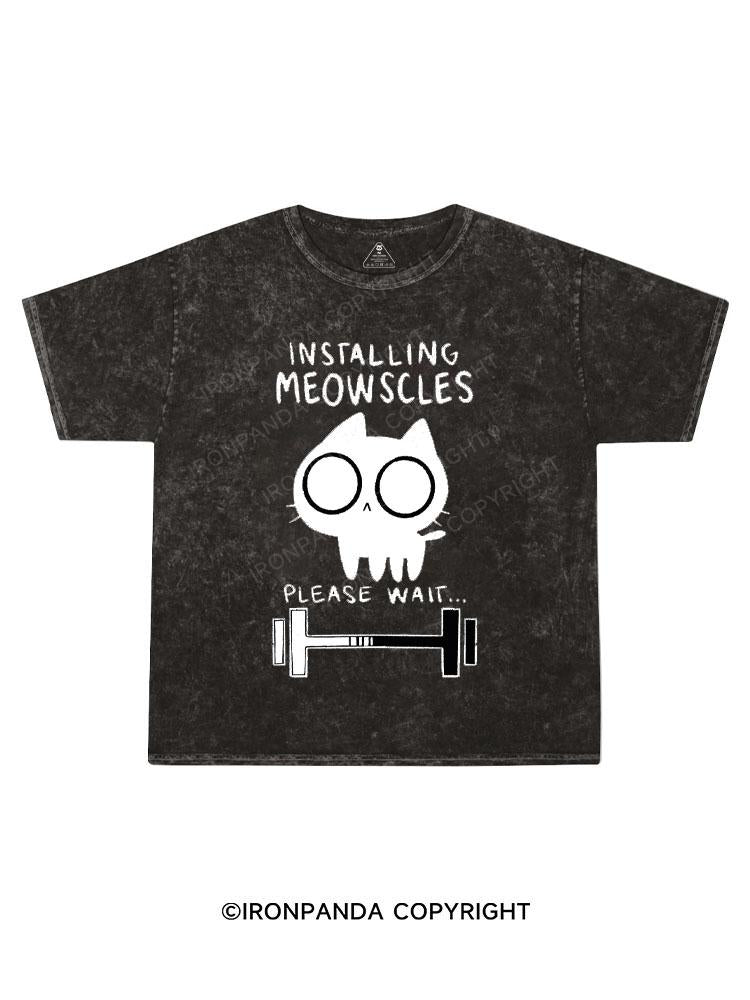 Meowscles Kids Washed T-Shirt