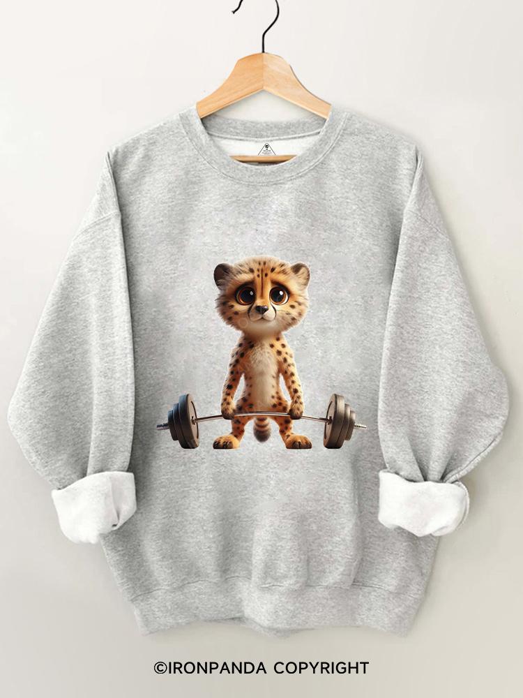 Leopard bodybuilder Gym Sweatshirt