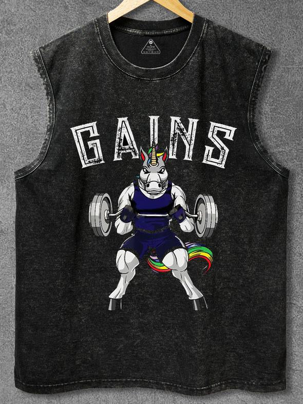 GAINS Washed Gym Tank