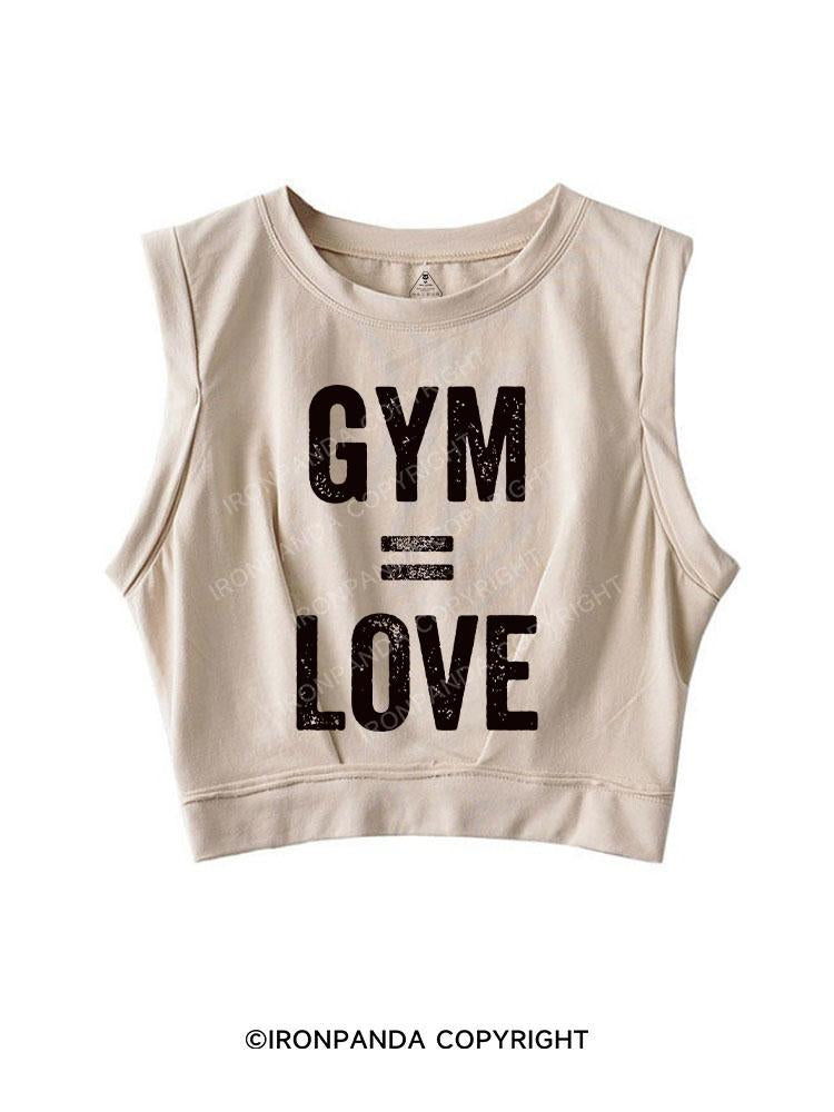 GYM=LOVE SLEEVELESS CROP TOPS