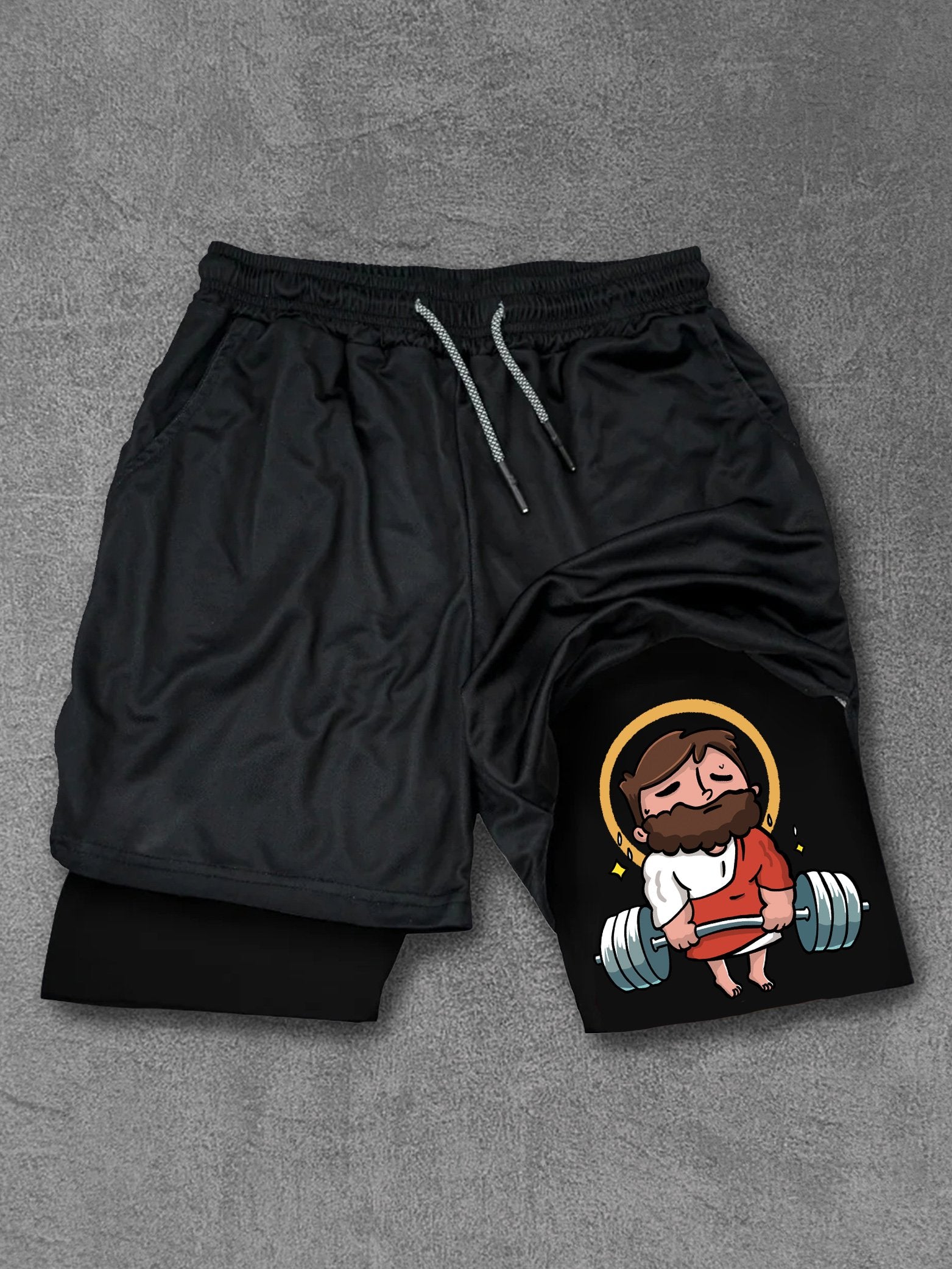 JESUS THE ULTIMATE DEADLIFTER Performance Training Shorts