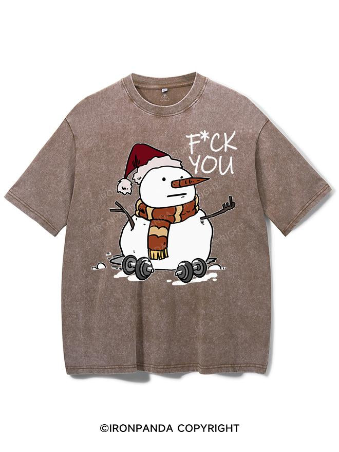 SNOWMAN FUCK YOU VINTAGE GYM SHIRT