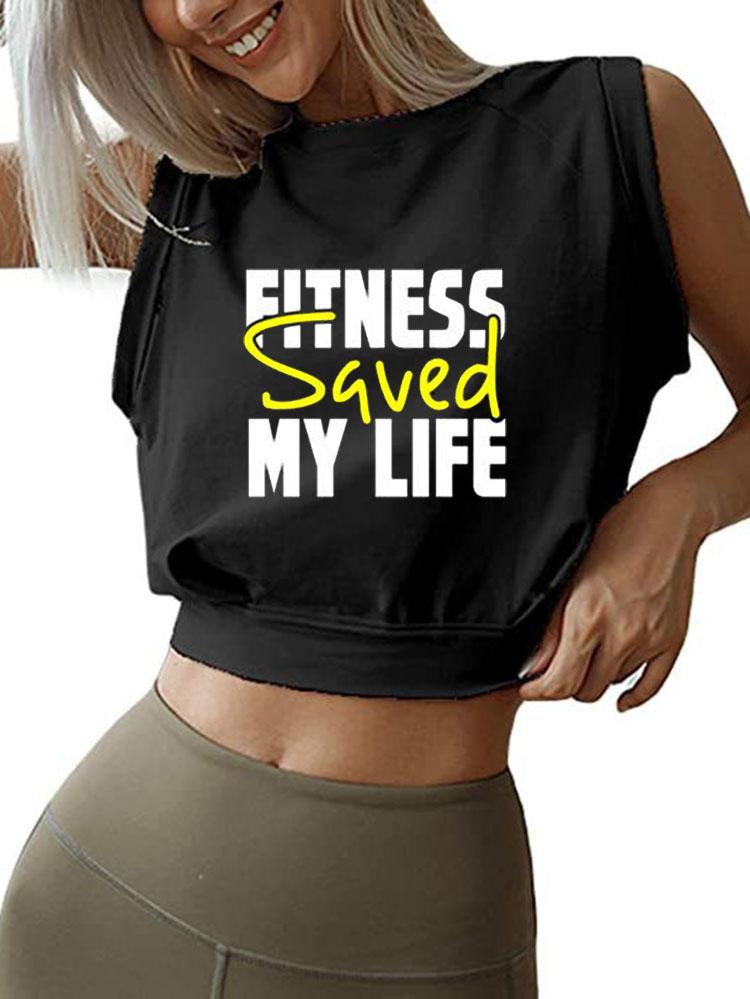 FITNESS SAVED MY LIFE CROP TOPS