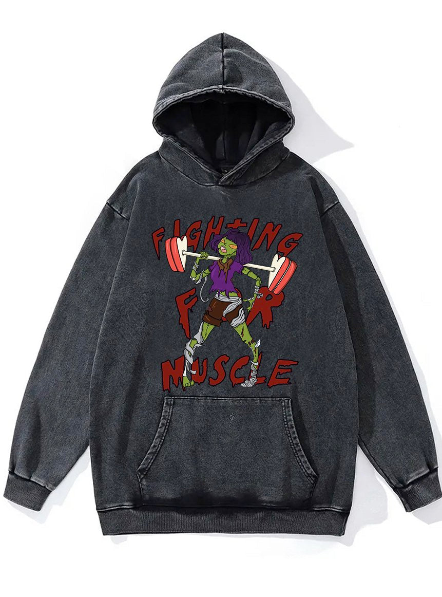 Fight for Muscle Washed Gym Hoodie