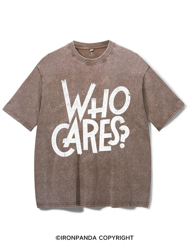 WHO CARES VINTAGE GYM SHIRT