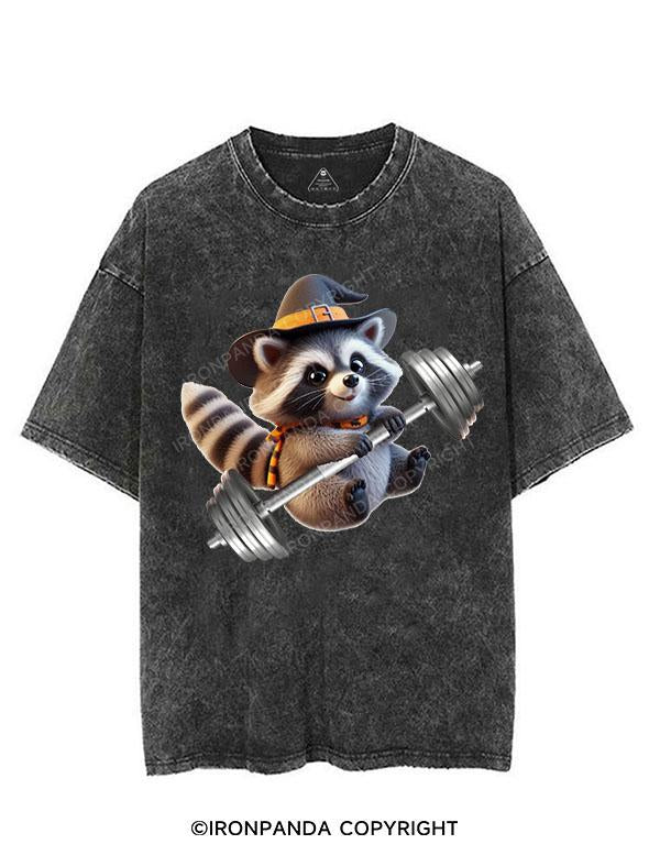 HALLOWEEN RIPPED RACCOON VINTAGE GYM SHIRT