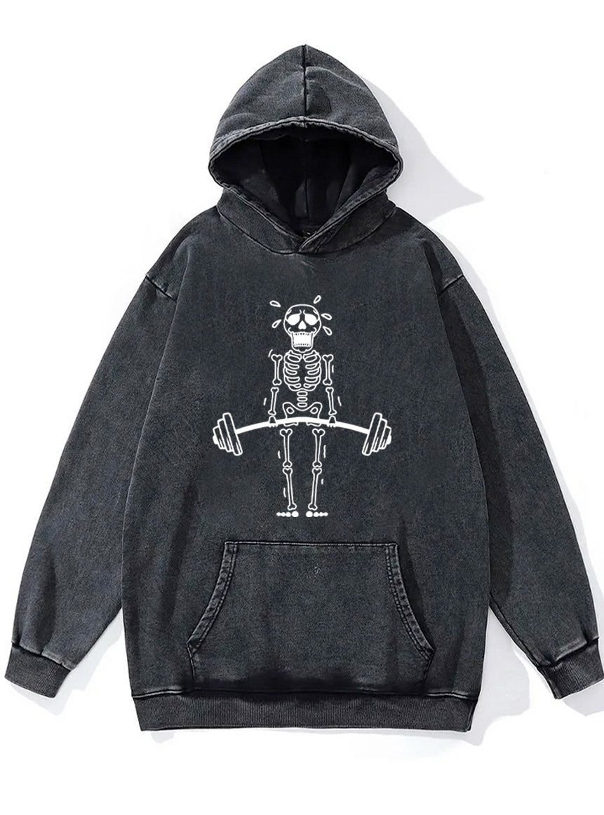 deadlift skeleton Washed Gym Hoodie