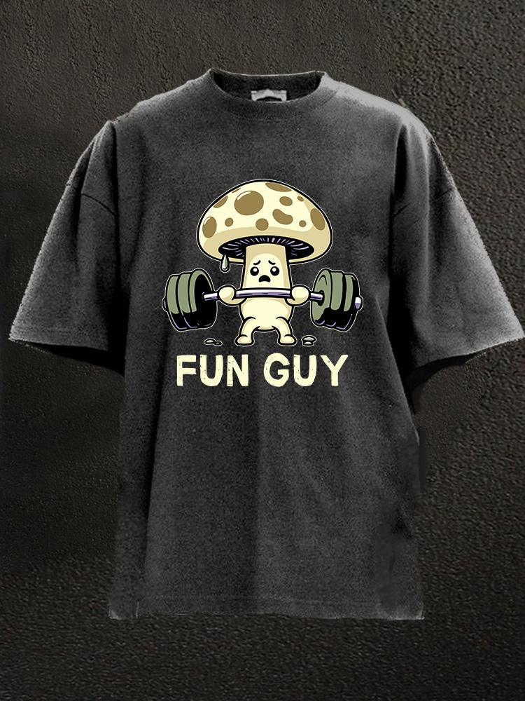 Fun Guy Lifting Washed Gym Shirt