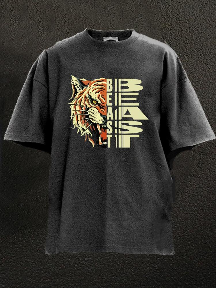 Beast Tiger Washed Gym Shirt