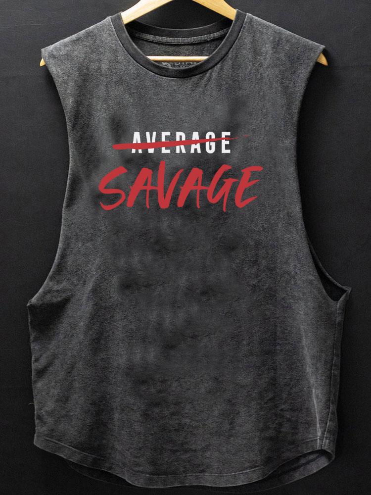 be savage not average SCOOP BOTTOM COTTON TANK