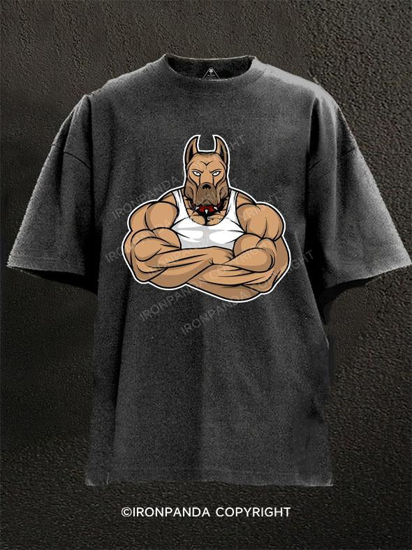 doberman muscle Washed Gym Shirt